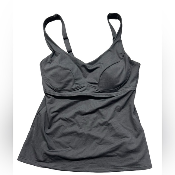 ATHLETA womens black BONDI underwire bra tankini swim top 32 D/DD NWT - Picture 2 of 8